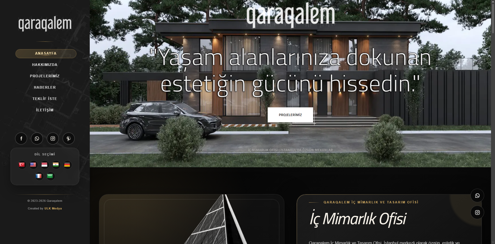 Qaraqalem İç Mimarlık Web Sitesi Projesi | ULK Medya